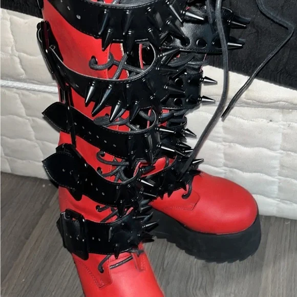 Demonia Spiked Boots - Picture 2 of 4